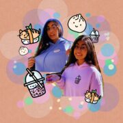 A colorful collage of Parmida surrounded by cartoon delights